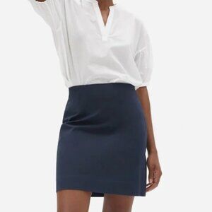 Everlane Almost Mini A-Line Skirt Navy 2 EUC Stretch